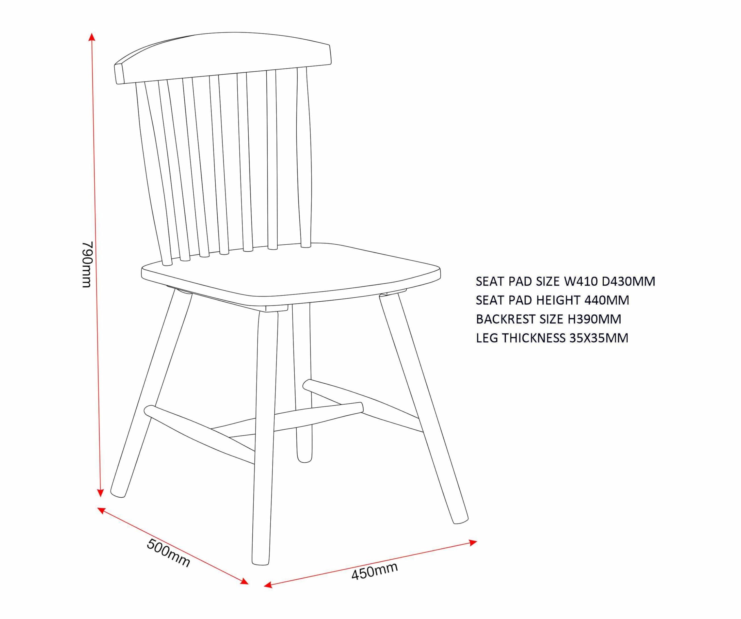 Furniture 321 Emery Chair Indoor Set Of 2 Rubberwood Chairs